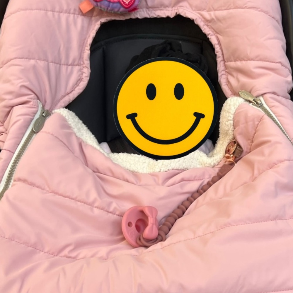Pink and Cream Infant Car Seat Cover